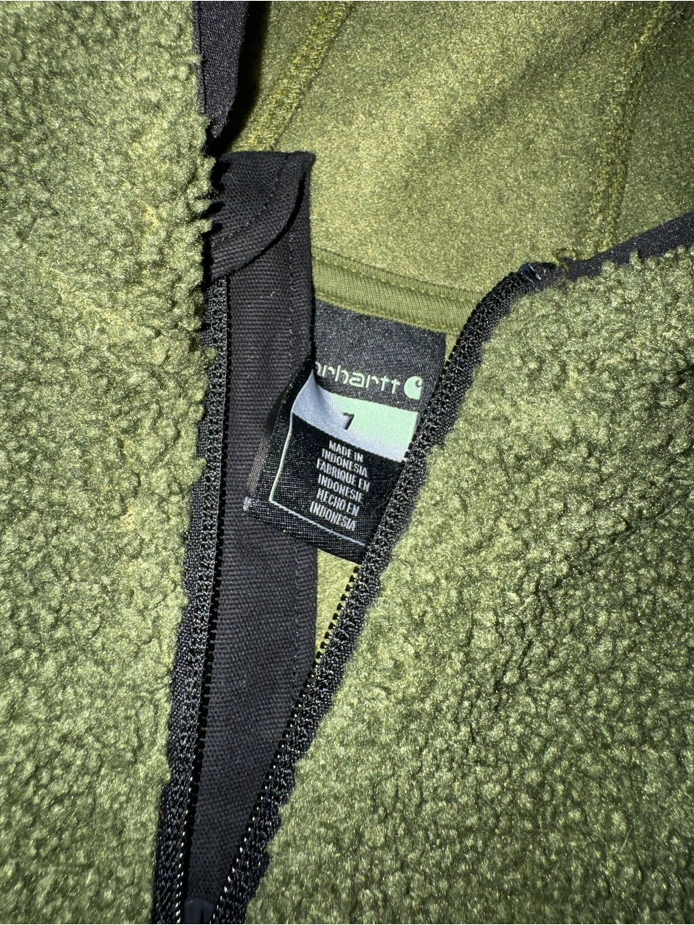 Carhartt Green Sherpa Half-Zip Hoodie - Picture 2 of 3
